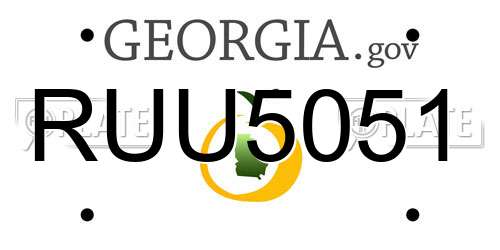 RUU5051 Georgia License Plate
