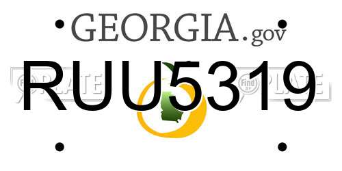 RUU5319 Georgia License Plate