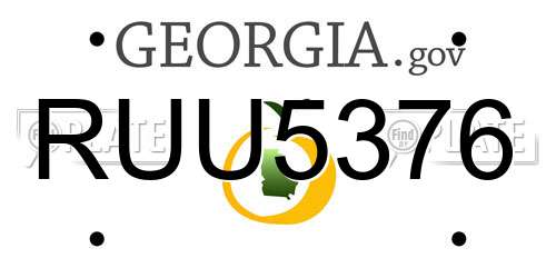 RUU5376 Georgia License Plate