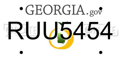 RUU5454 Georgia License Plate