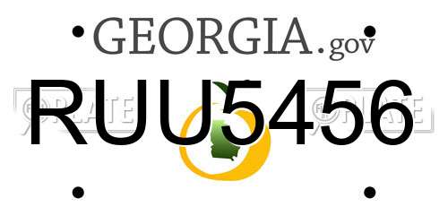 RUU5456 Georgia License Plate