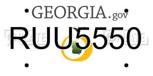 RUU5550 Georgia License Plate