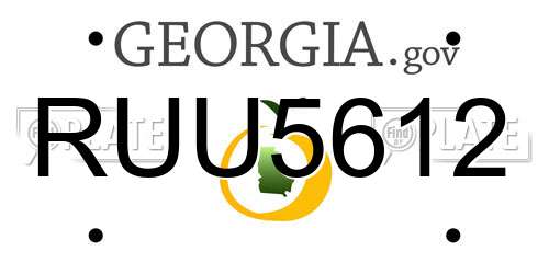 RUU5612 Georgia License Plate