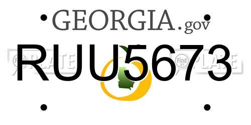 RUU5673 Georgia License Plate