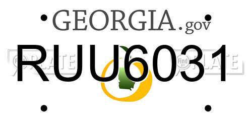 RUU6031 Georgia License Plate