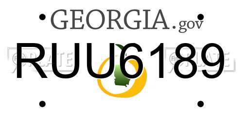 RUU6189 Georgia License Plate