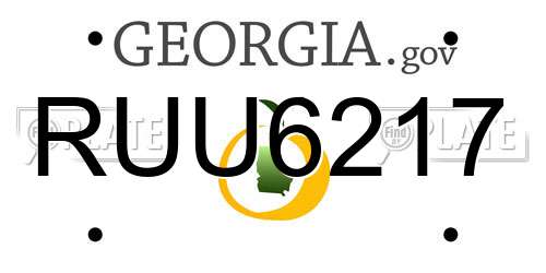 RUU6217 Georgia License Plate