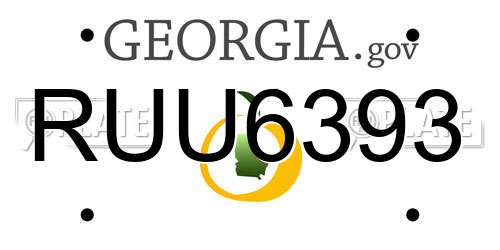 RUU6393 Georgia License Plate