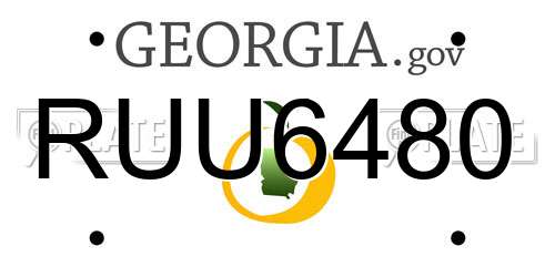 RUU6480 Georgia License Plate