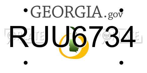 RUU6734 Georgia License Plate