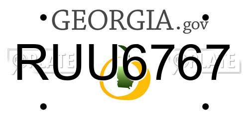 RUU6767 Georgia License Plate