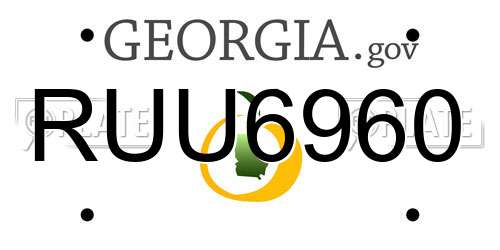 RUU6960 Georgia License Plate