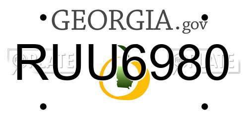 RUU6980 Georgia License Plate