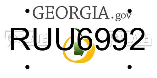 RUU6992 Georgia License Plate