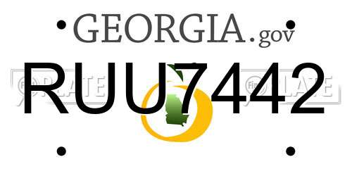 RUU7442 Georgia License Plate