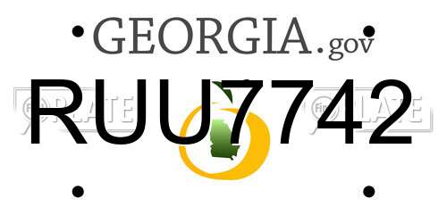 RUU7742 Georgia License Plate