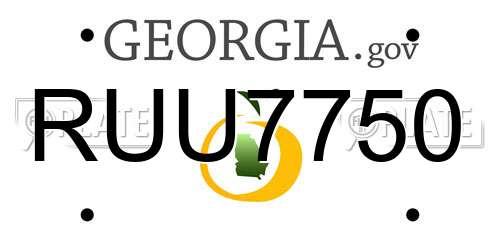 RUU7750 Georgia License Plate