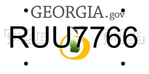 RUU7766 Georgia License Plate