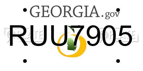 RUU7905 Georgia License Plate