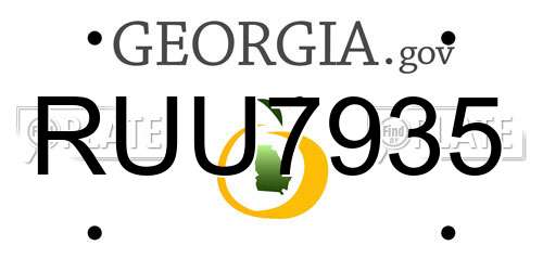 RUU7935 Georgia License Plate