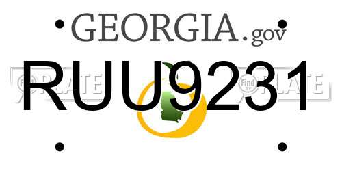 RUU9231 Georgia License Plate
