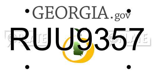 RUU9357 Georgia License Plate