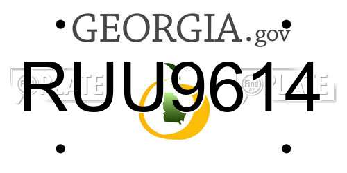 RUU9614 Georgia License Plate