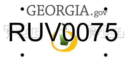 RUV0075 Georgia License Plate