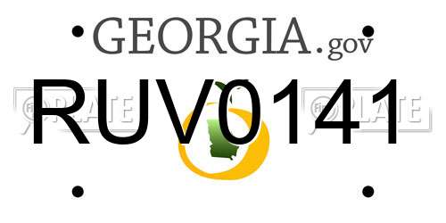 RUV0141 Georgia License Plate
