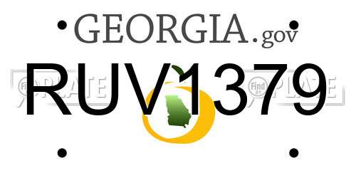 RUV1379 Georgia License Plate