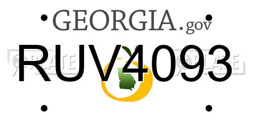 RUV4093 Georgia License Plate