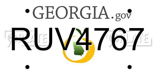 RUV4767 Georgia License Plate
