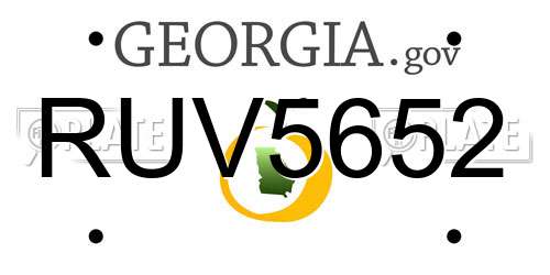 RUV5652 Georgia License Plate