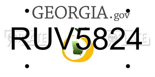 RUV5824 Georgia License Plate
