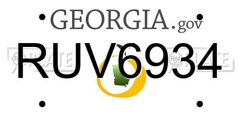 RUV6934 Georgia License Plate