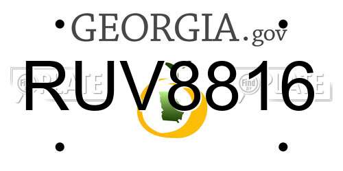 RUV8816 Georgia License Plate