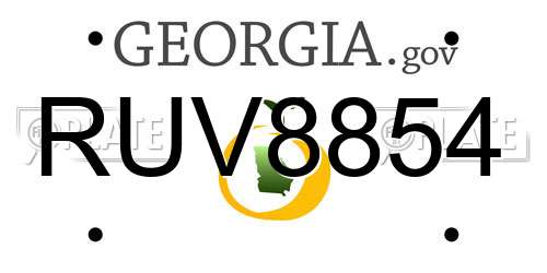 RUV8854 Georgia License Plate