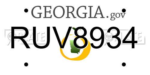 RUV8934 Georgia License Plate