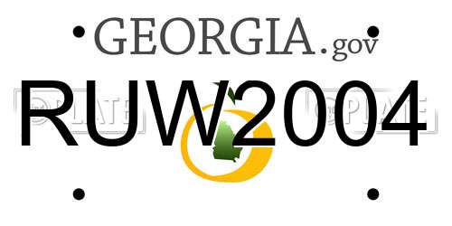 RUW2004 Georgia License Plate