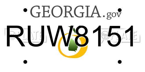 RUW8151 Georgia License Plate