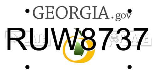 RUW8737 Georgia License Plate