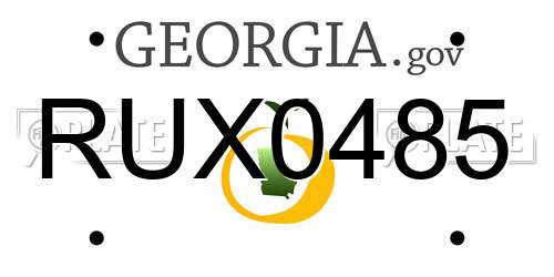 RUX0485 Georgia License Plate