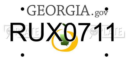 RUX0711 Georgia License Plate