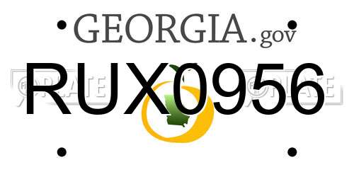 RUX0956 Georgia License Plate