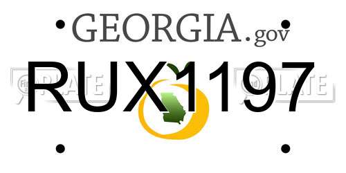 RUX1197 Georgia License Plate