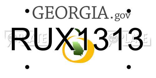 RUX1313 Georgia License Plate