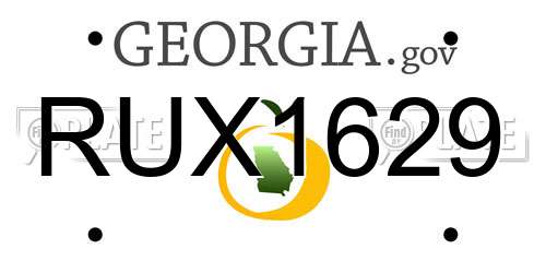 RUX1629 Georgia License Plate
