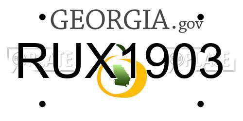 RUX1903 Georgia License Plate
