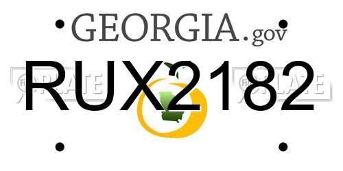 RUX2182 Georgia License Plate