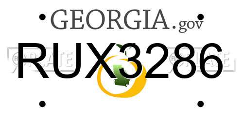 RUX3286 Georgia License Plate